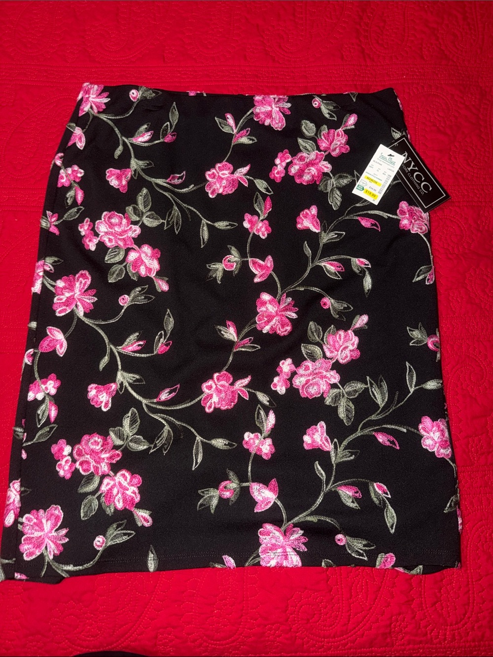 Retro rose stitched skirt